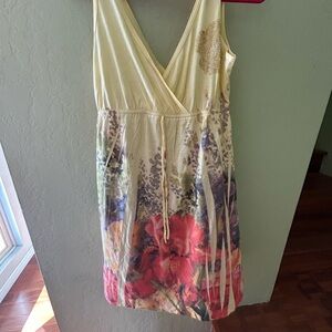 Butter Yellow Floral Sleeveless Dress